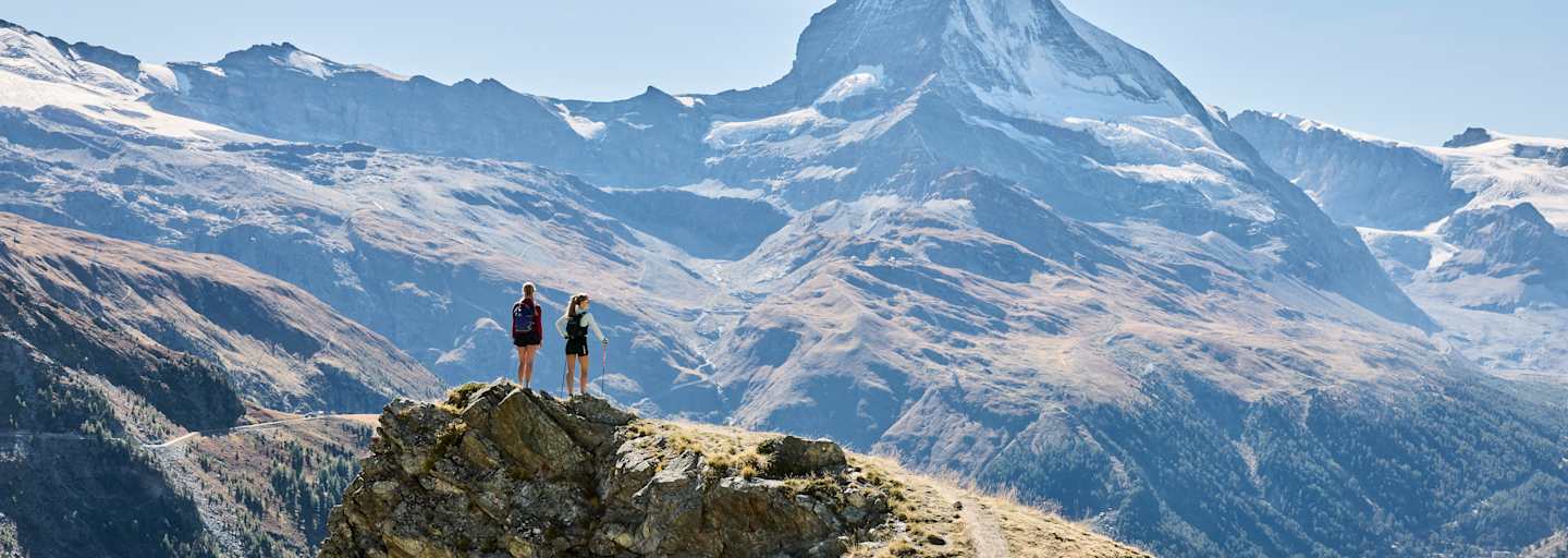 Blick auf das Original: das Matterhorn bei Zermatt in der Schweiz
