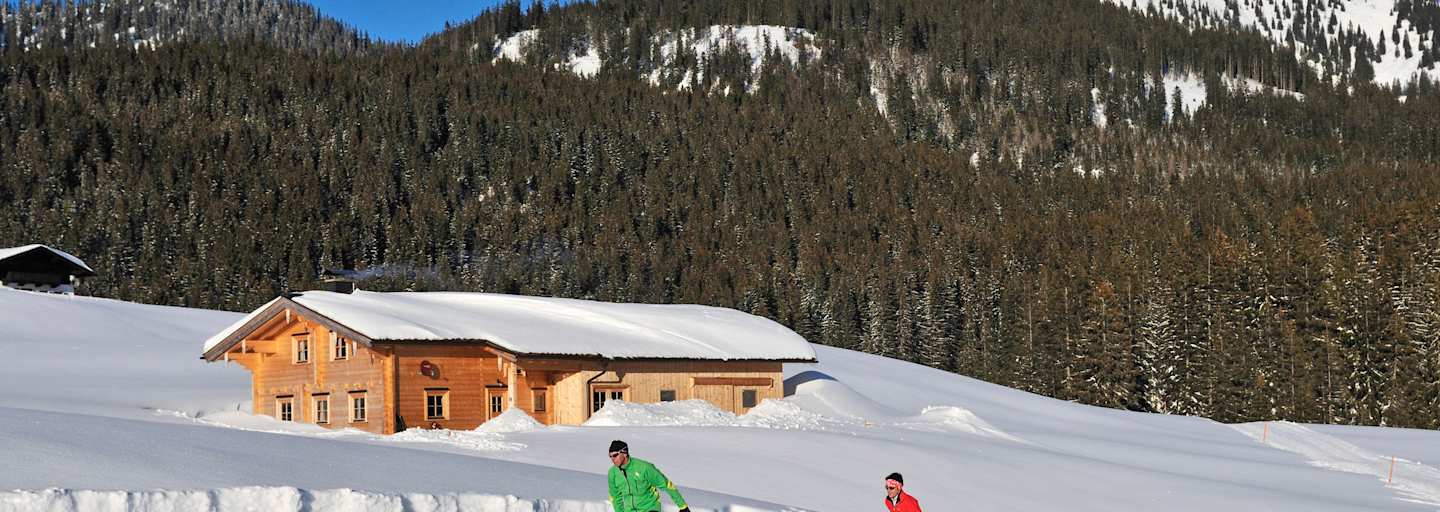 Langläufer auf der Winklmoosalm in Bayern