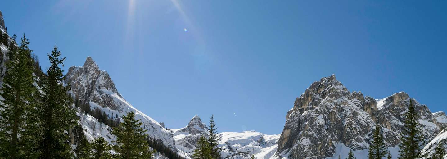 Das Innerfeldtal in den Sextner Dolomiten mit dem Gipfel des Morgenkopf (2.493 m)