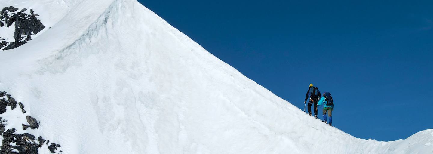 Eiger in der Schweiz: Bergsteiger am Mittellegigrat