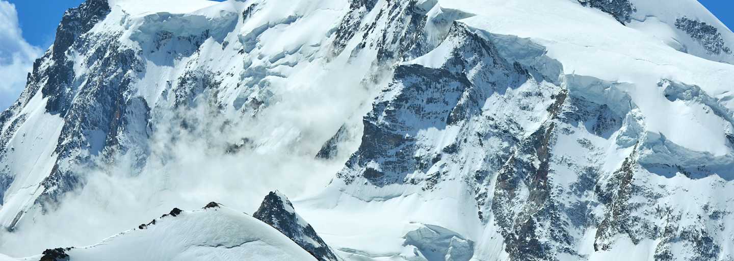 Monte-Rosa-Massiv: Signalkuppe mit Margheritahütte, Zumsteinspitze, Jagerhorn, Dufourspitze und Nordend