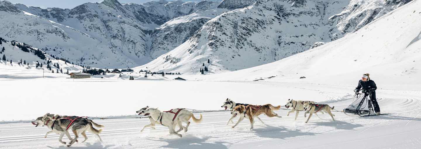 Manuela Petutschnig mit Hundeschlitten
