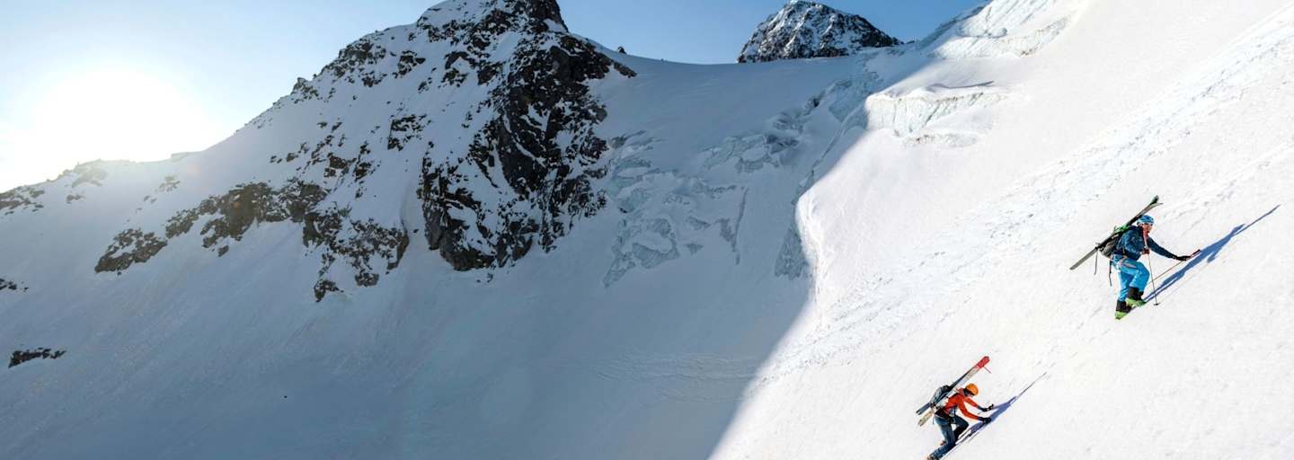 Der majestätische Piz Buin in der Wintersonne.