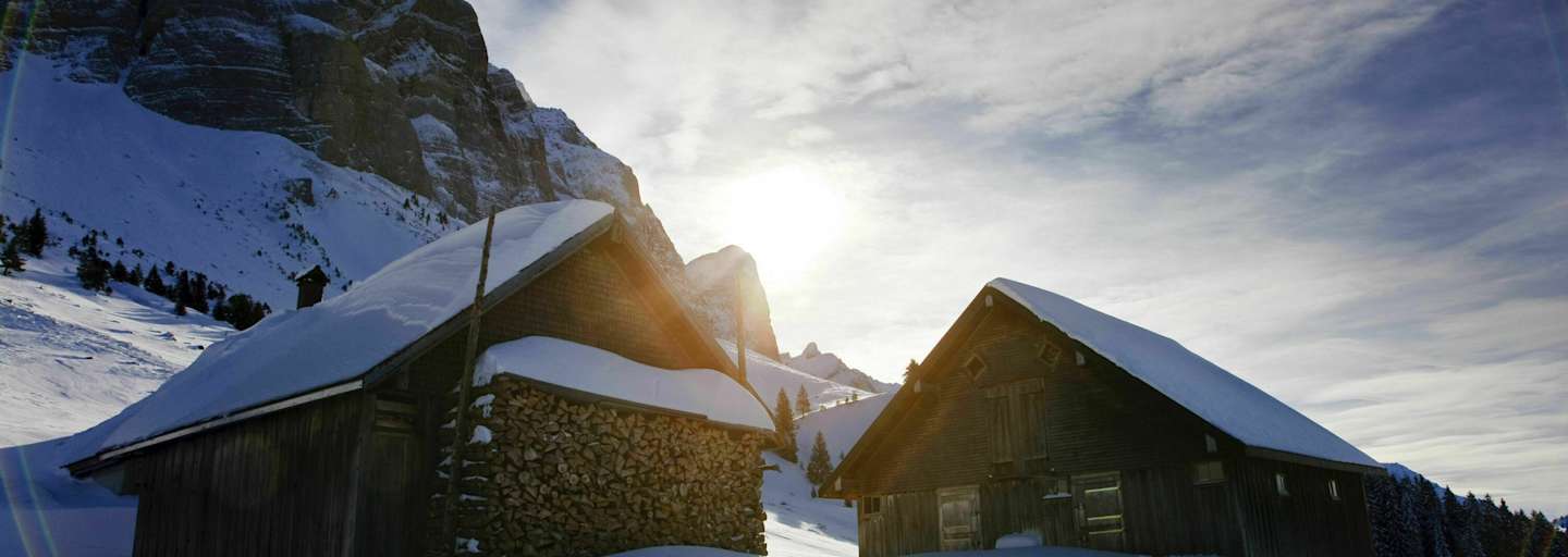 Winterlandschaft rund um die Schwägalp in den Appenzeller Alpen