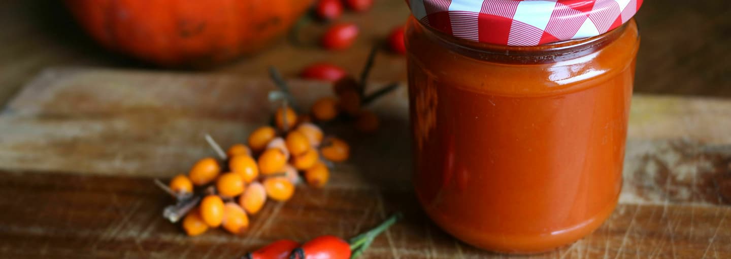 Superfood: Kürbis-Sanddorn-Hagebutte-Marmelade