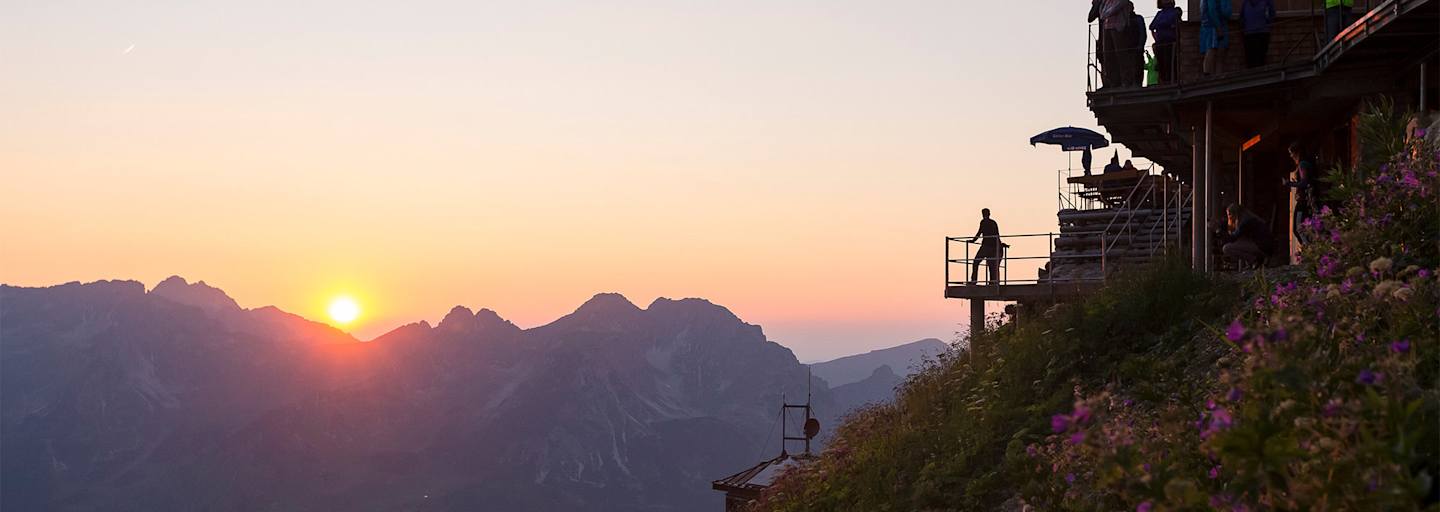 Sonnenuntergang Hütten