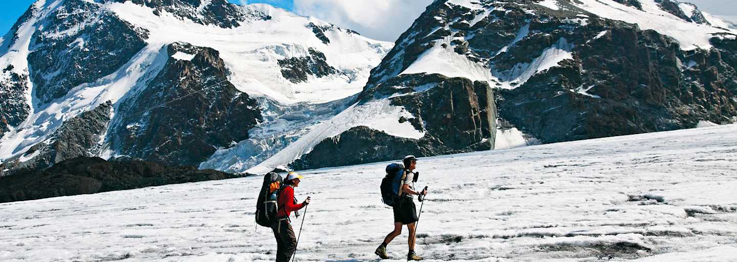 Trekking in den Walliser Alpen: Am Oberen Theodulgletscher