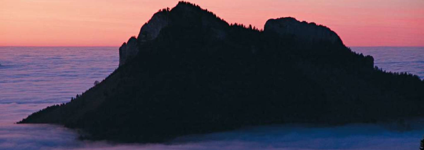 Spätherbstliche Abendstimmung am Spitzstein in den Chiemgauer Alpen