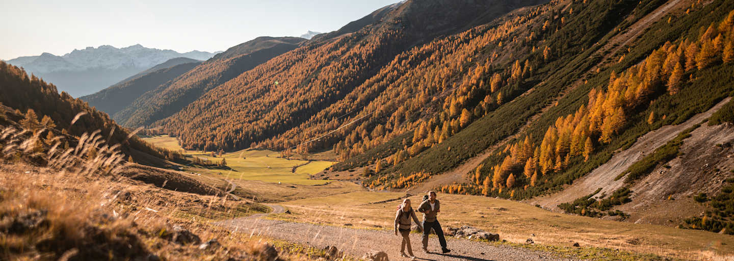Im goldenen Licht erstrahlt der Vinschgau von seinen schönsten Seiten.