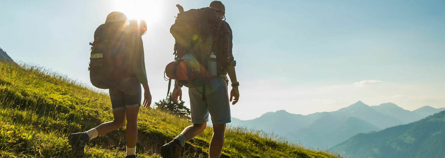 Wanderer in den Tannheimer Bergen in Tirol