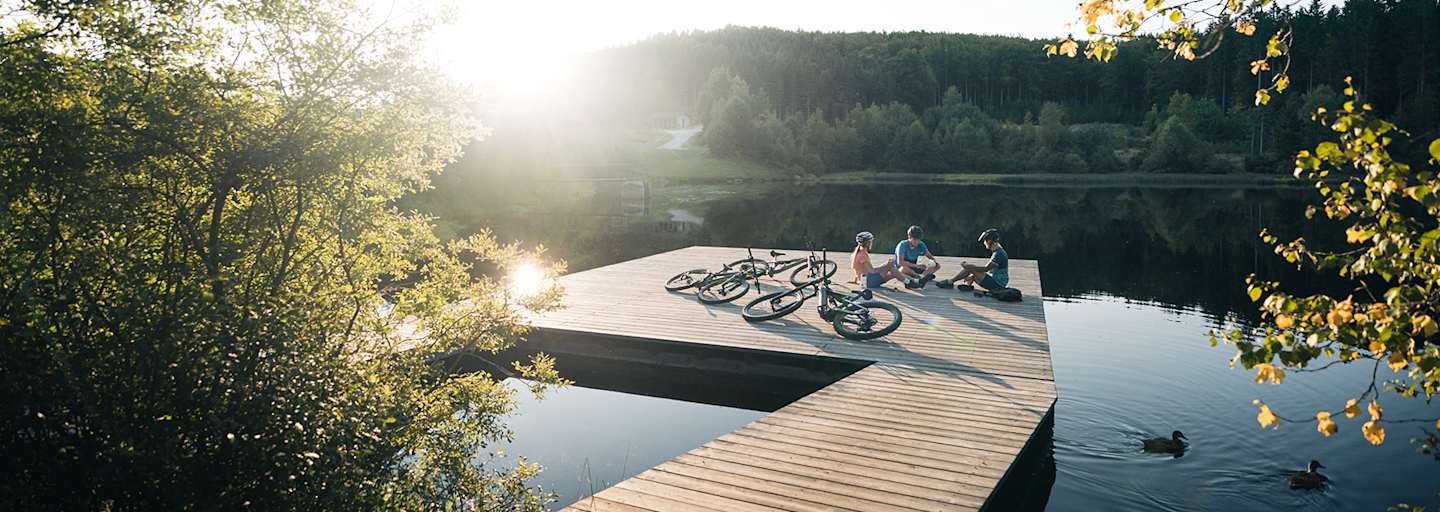 Rad Zwischenstopp am See im Mühlviertel