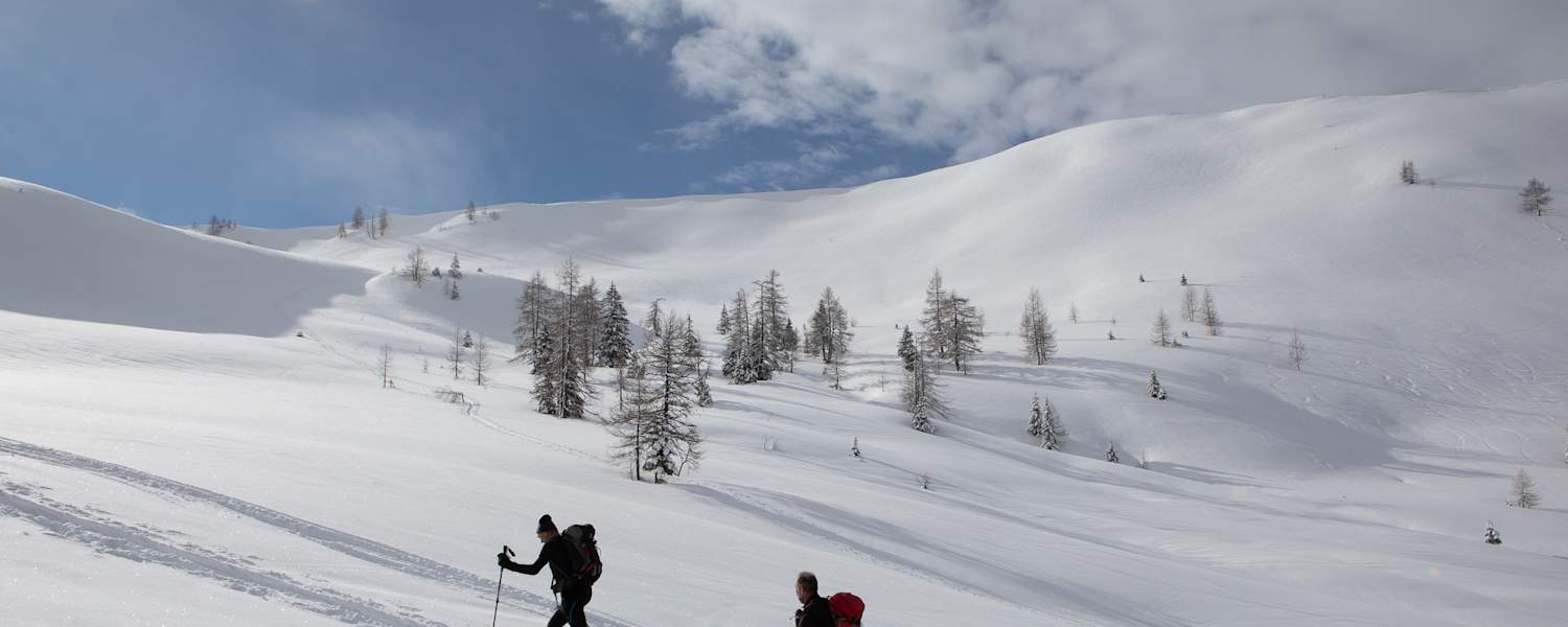 Skitourengeher am Weg aufs Kreuzeck