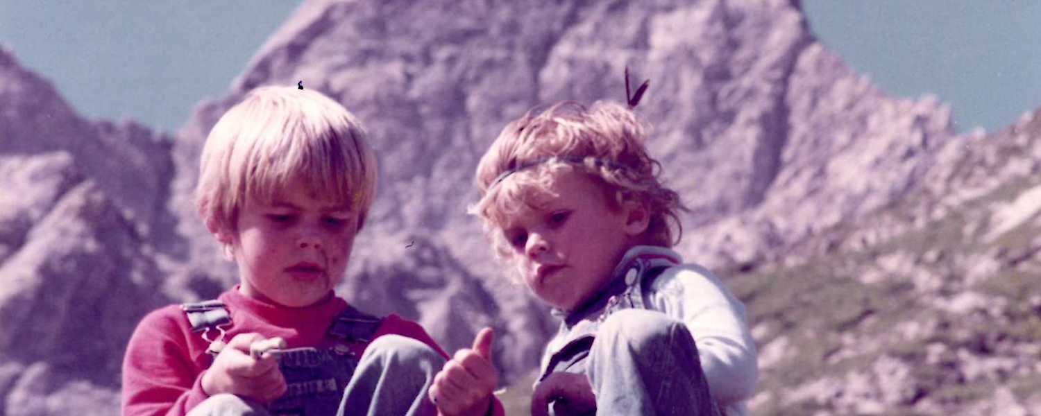Christoph Schimpfössl als Kind vor der Paseierspitze