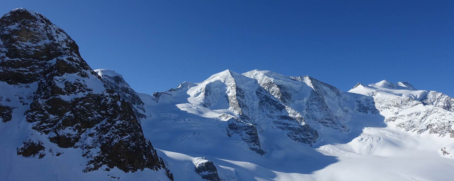 Das Engadin und seine imposante Bergwelt: Der Piz Palü von der Diavolezza aus gesehen.