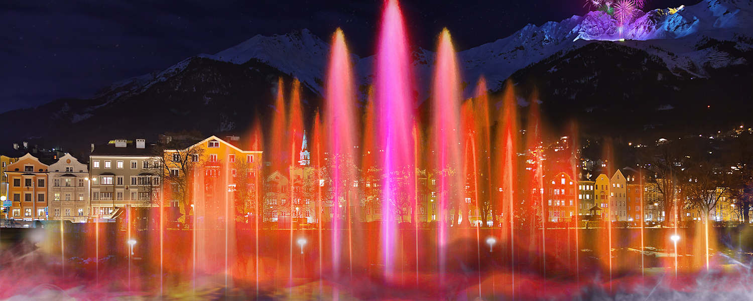 Sujetfoto der INNszenierung: Am Inn soll es eine Licht- und Wasserschow geben, das Feuerwerk auf der Seegrube bleibt aber bestehen.