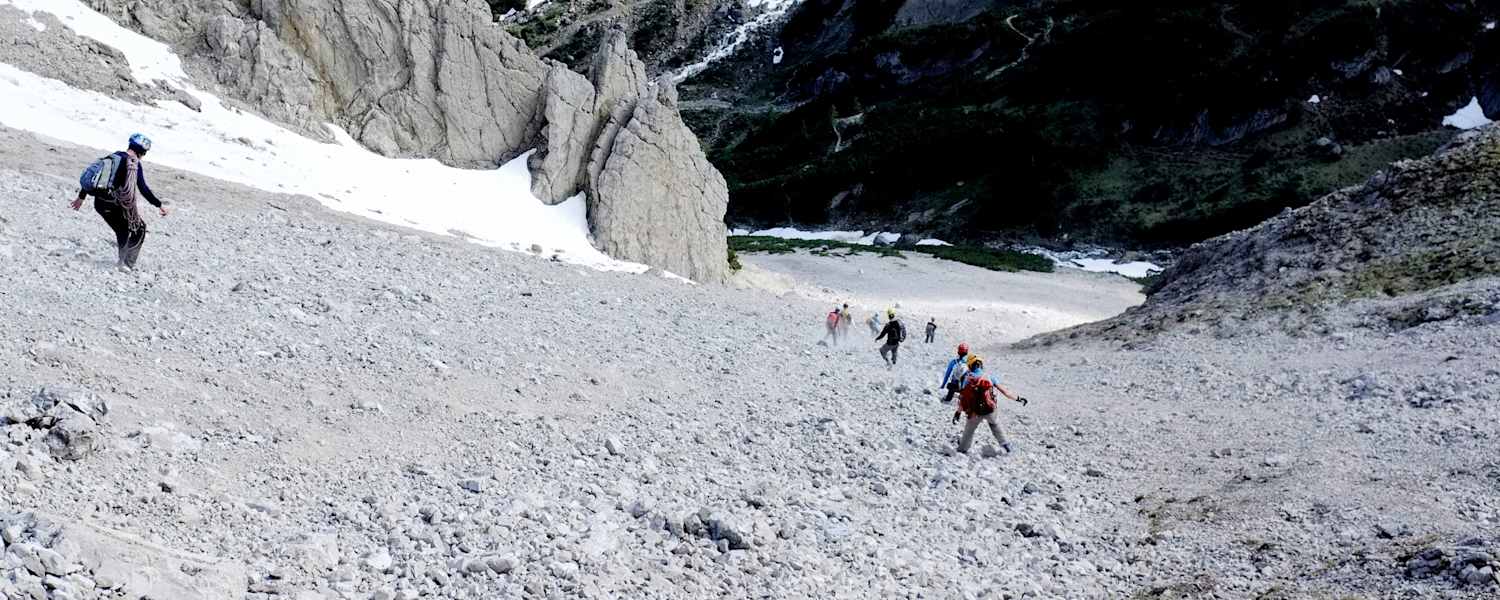 Bergsteiger im freien Gelände