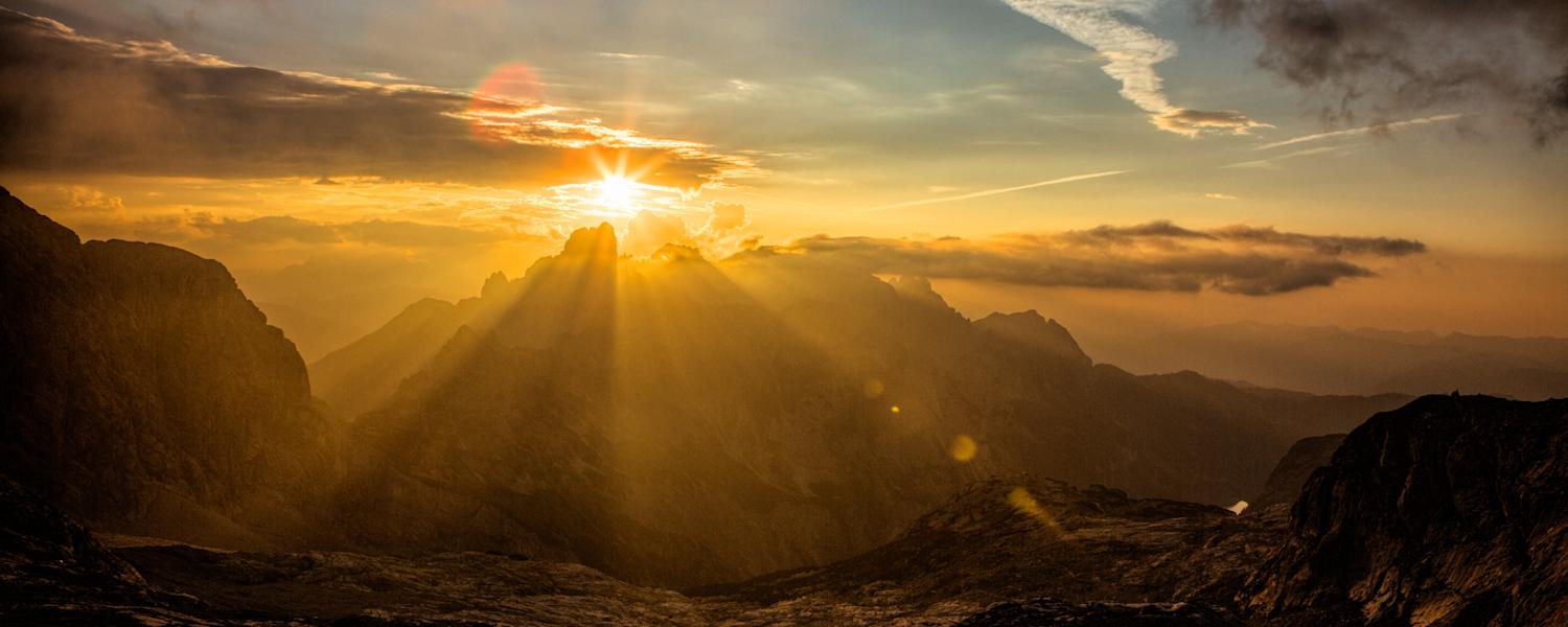 Sonnenuntergang bei der Adamekhütte
