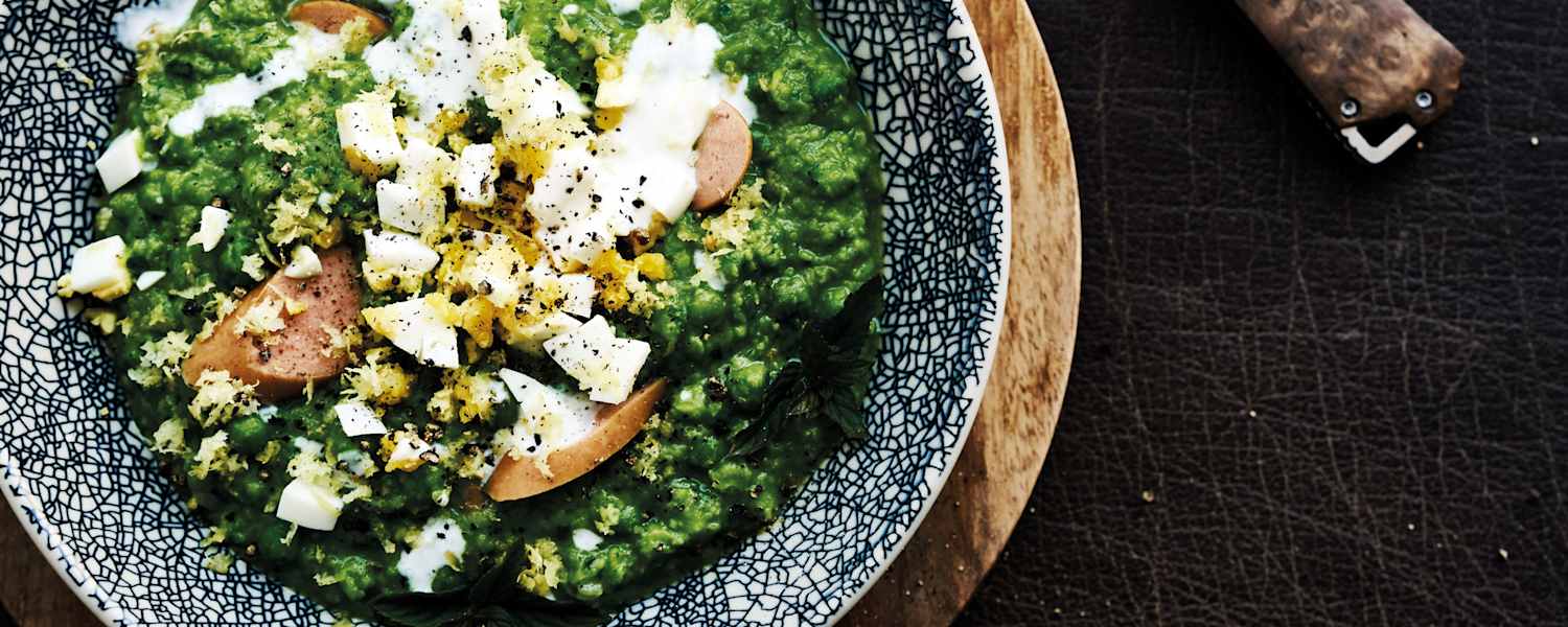 Outdoor-Rezept Erbsensuppe