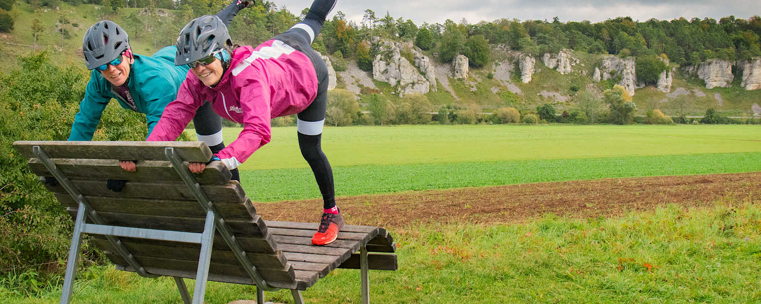 Corinne und Fränzi aus der Schweiz haben Franken auf dem Bike erkundet