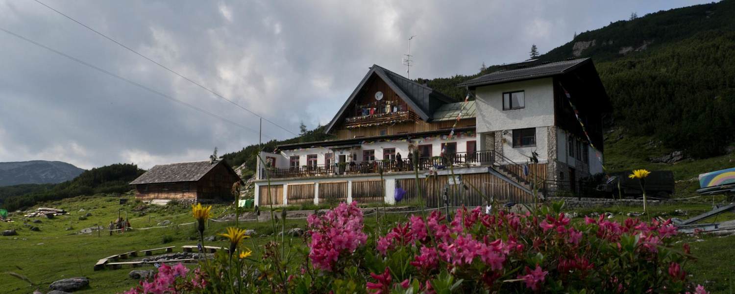Die auf 1.738 m Höhe gelegene Gjaid-Alm am Krippenstein in Oberösterreich sucht neue Pächter 