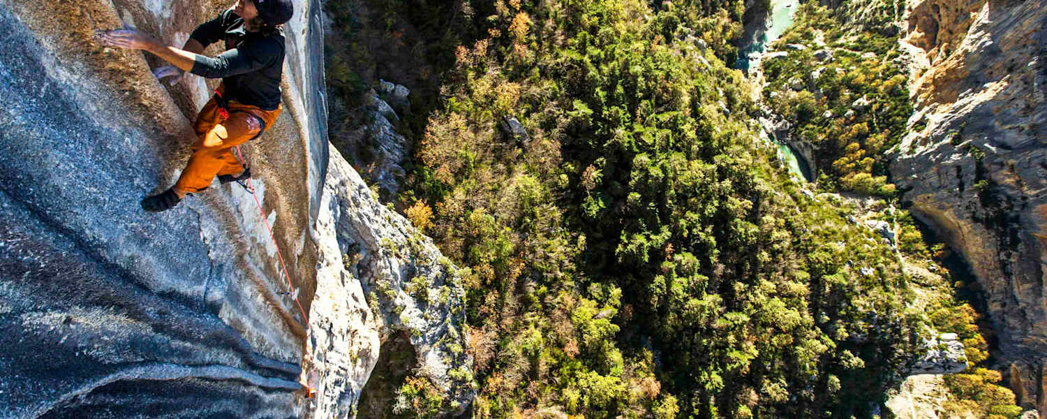 Stefan Glowacz beim Klettern in Verdon