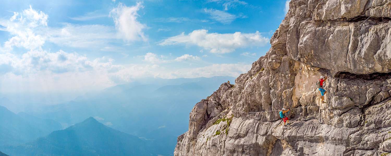 Über den Bert Rinesch-Klettersteig auf den Gipfel des Grossen Priel