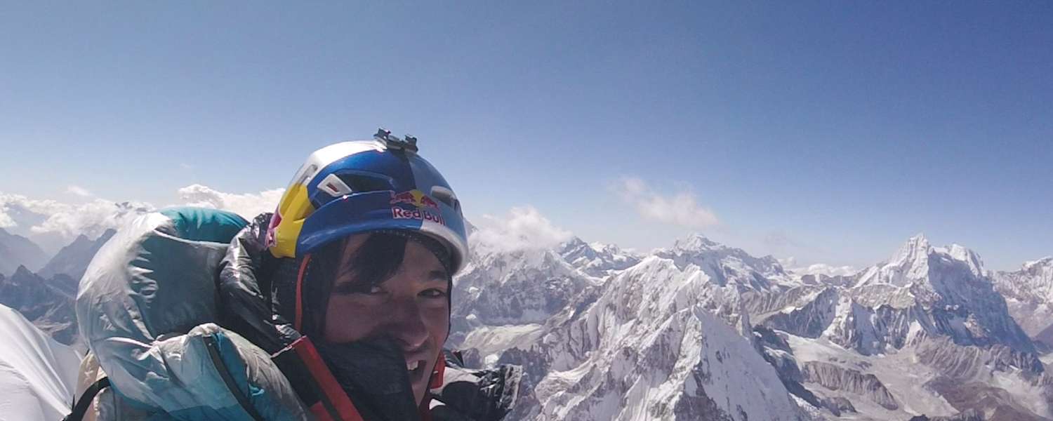 David Lama auf dem Gipfel des Lunag Ri 2018