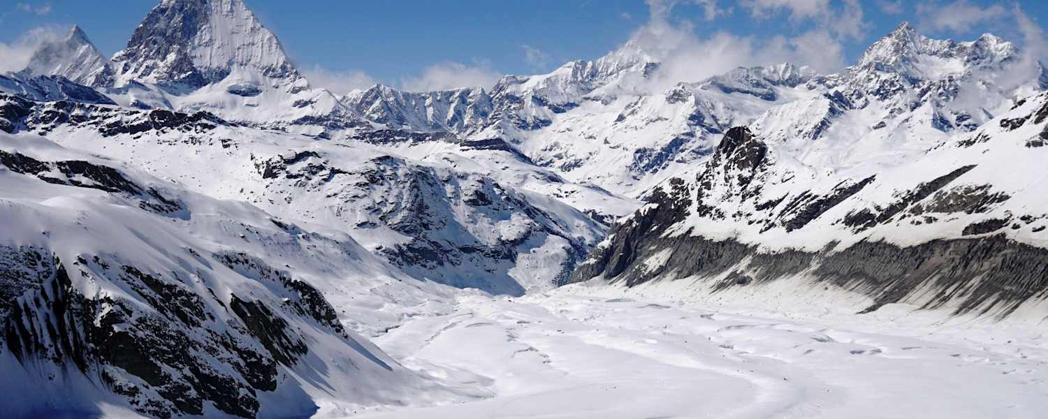 Monte Rosa Runde: Über den Gornergletscher führt die Abfahrt zurück nach Zermatt