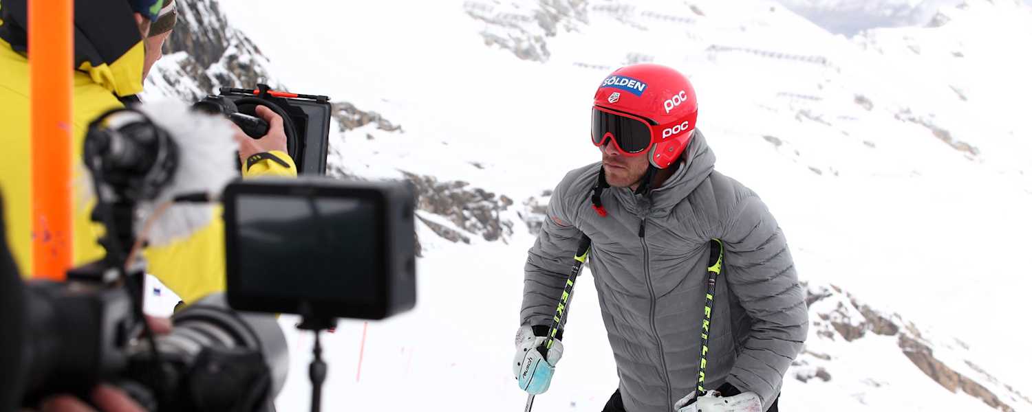 Bode Miller bei Dreharbeiten