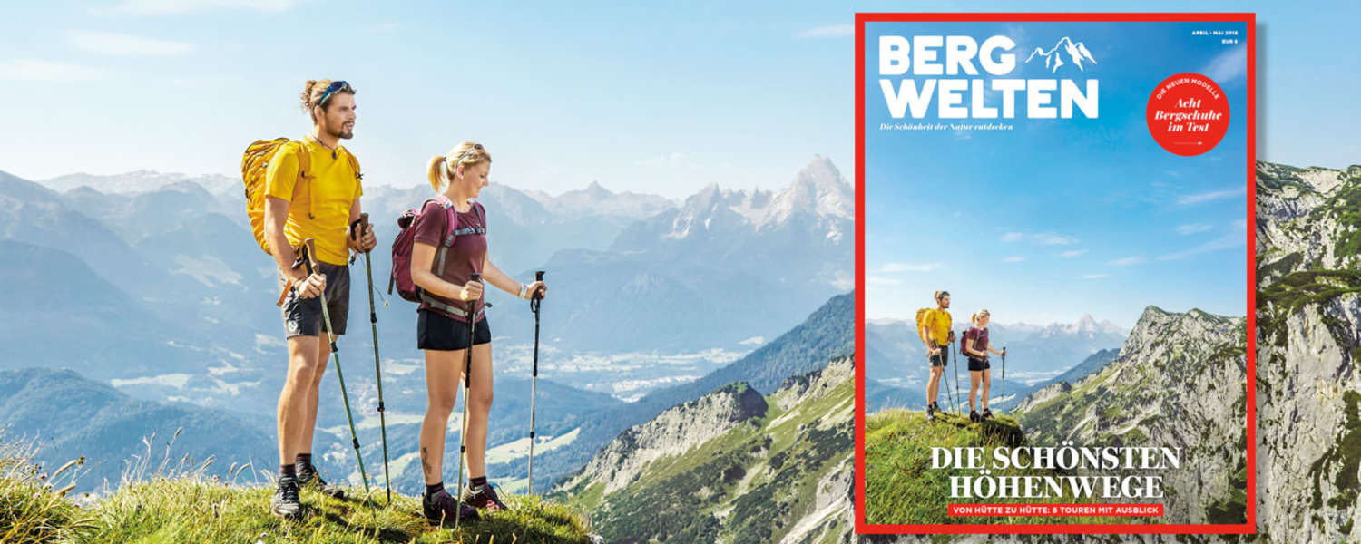 Cover des Bergwelten Magazins (April/Mai 2018)