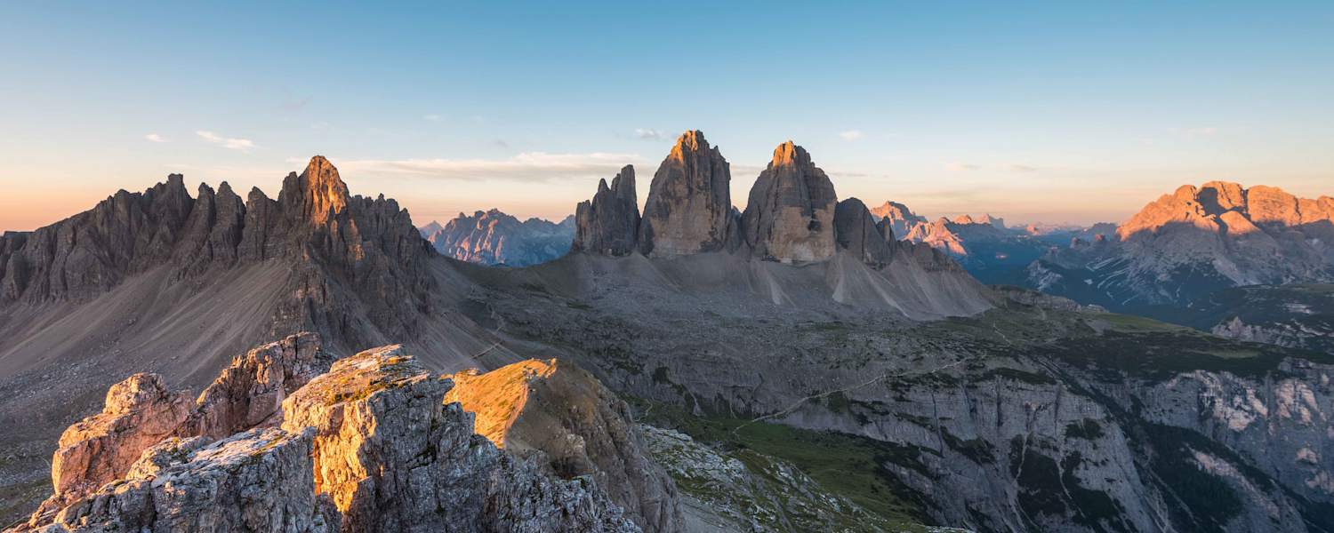 Blick vom Toblinger Knoten auf die Sextner Dolomiten