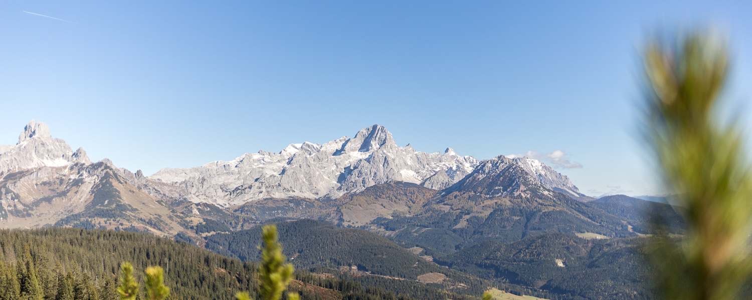 Blick vom Gerzkopf auf das Dachsteinmassiv