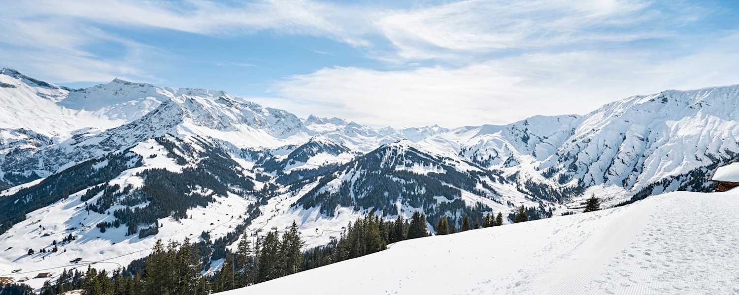 Ausblick auf die Berglandschaft.
