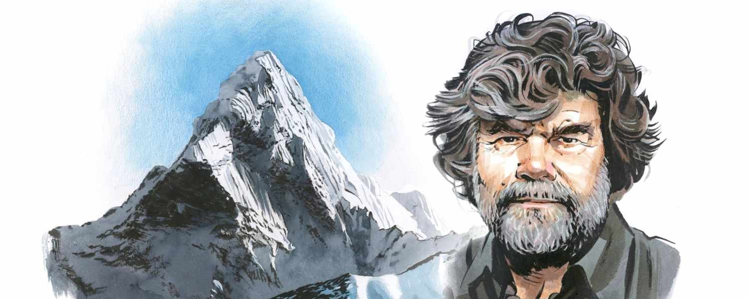 Reinhold Messner vor dem Nanga Parbat