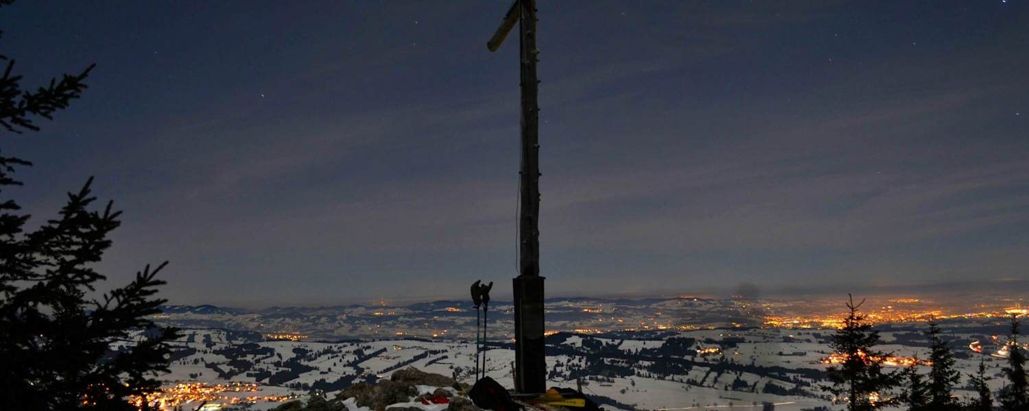 Alpspitz im Allgäu bei Nacht