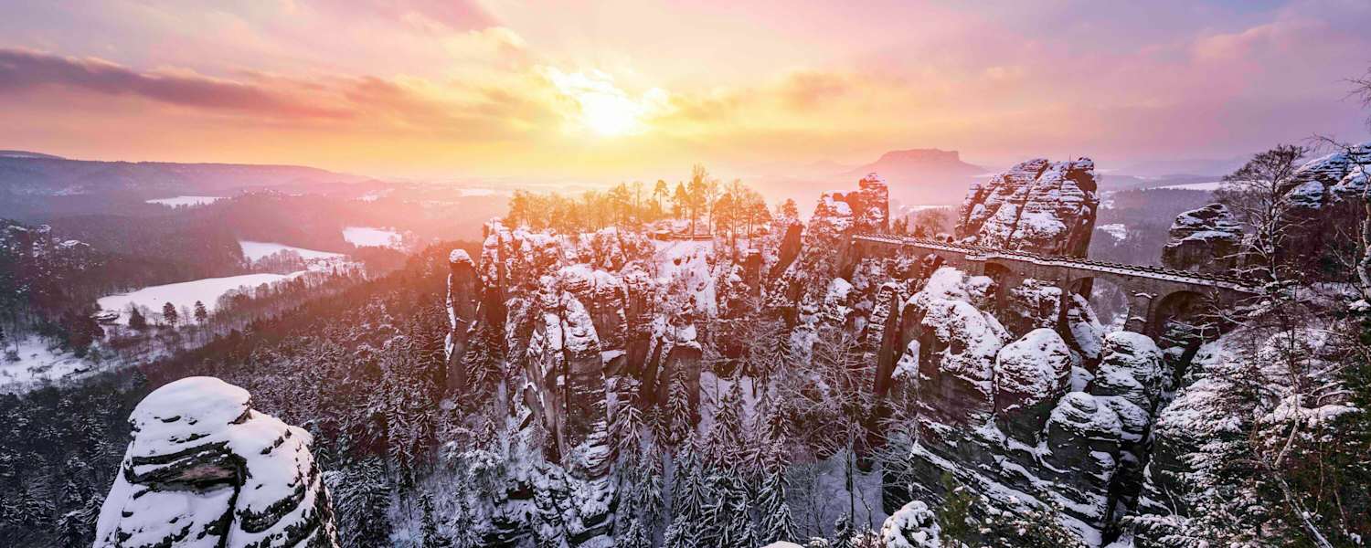 Basteibrücke im Winter - Nationalpark Sächsische Schweiz