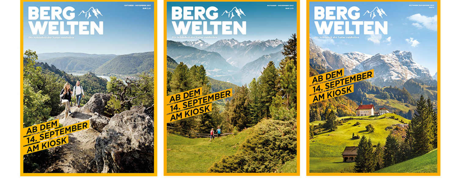 Cover: Bergwelten Magazin (Herbst) – Österreich, Deutschland, Schweiz