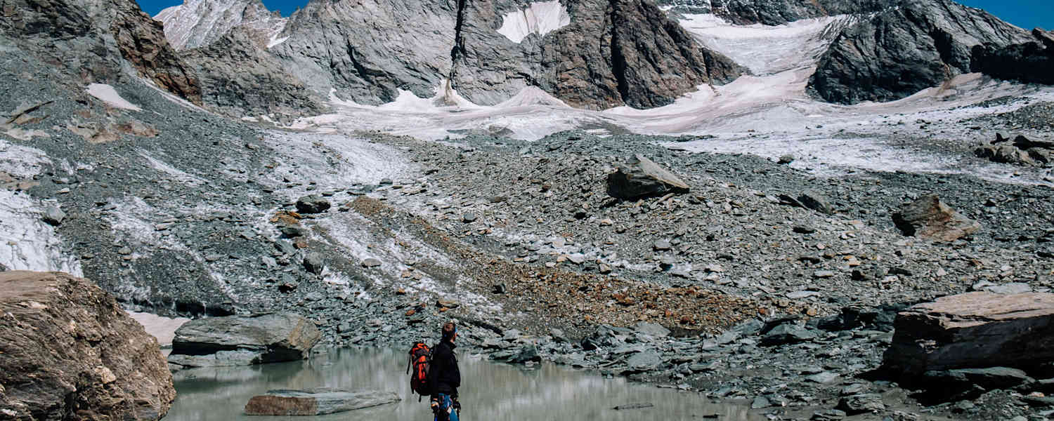 Der Blick zurück zum höchsten berg Österreichs