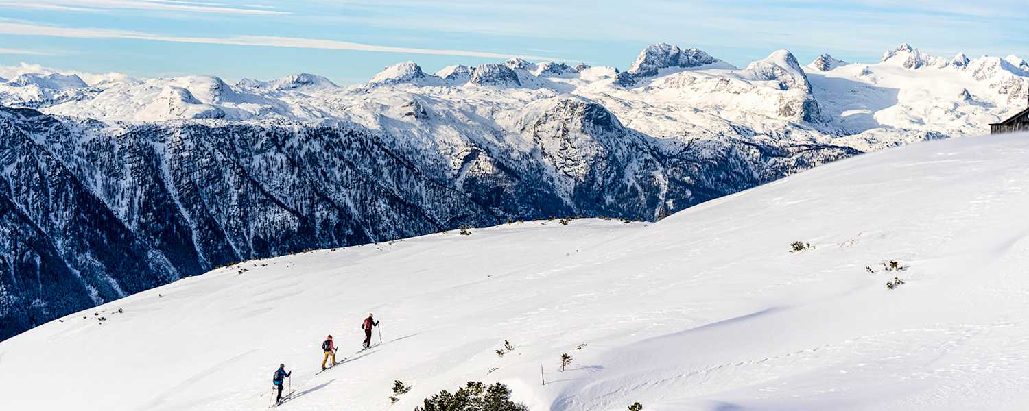 Begleitet von einem herrlichen Panorama geht es stetig bergauf bis zum Gipfel des Hochangers am Loser.