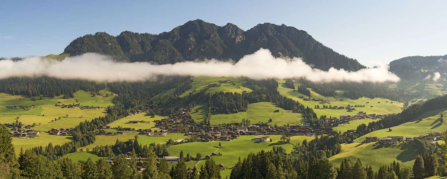 Blick auf Alpbach im grünen Alpbachtal.