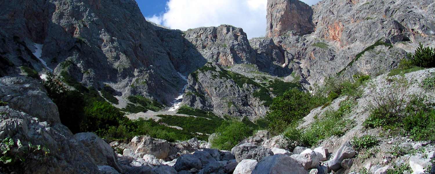 Steiler Abstieg vom Riemannhaus