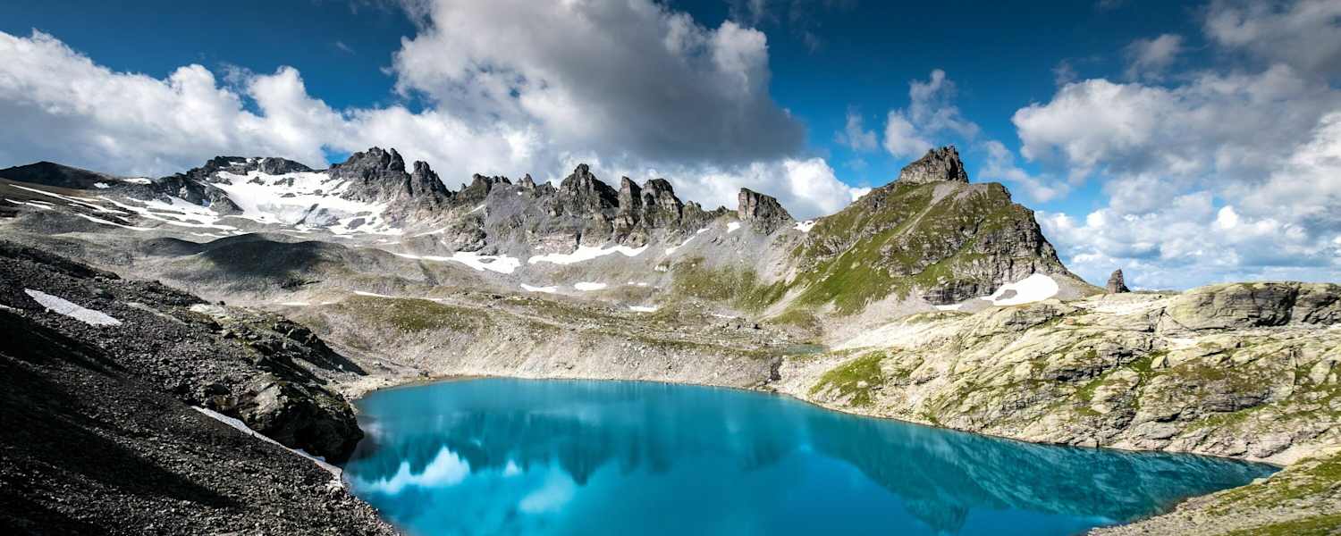 Der Wildsee unterhalb des Pizolgipfel und der Grauen Hörner