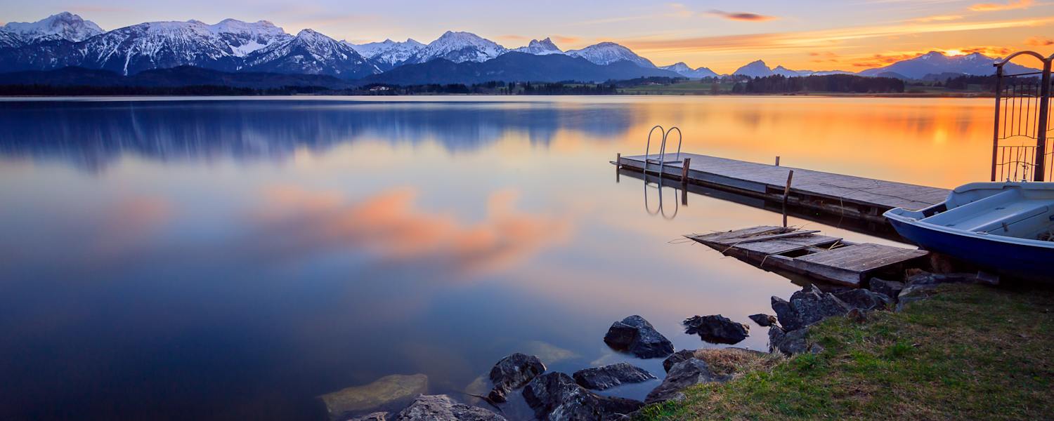 Bruno Günther: „Sonnenuntergang am Hopfensee (Bayern).“