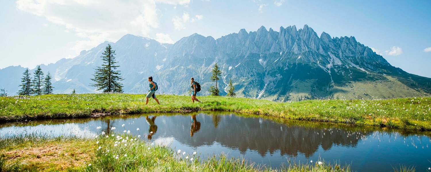Der imposante Gebirgsstock des Hochkönig (2.941 m)