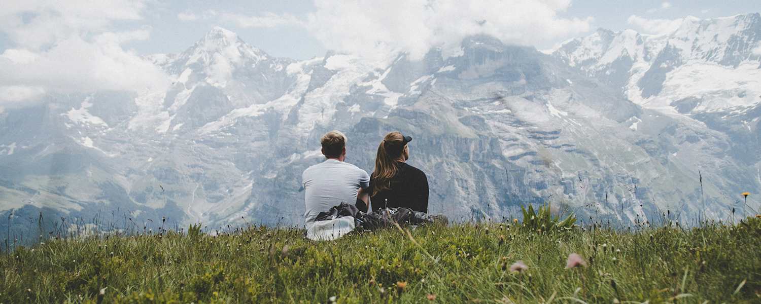 Paar, Berg, Aussicht, Bergliebe