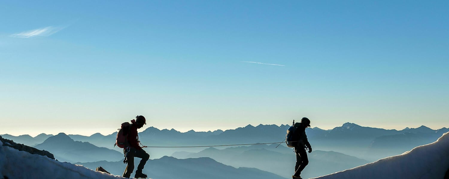 Seilschaft in den Dauphiné-Alpen in Frankreich