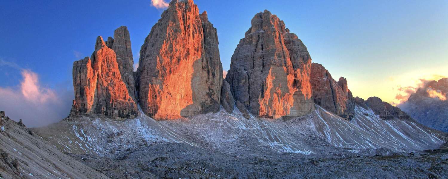 Drei Zinnen in den Sextner Dolomiten in Südtirol