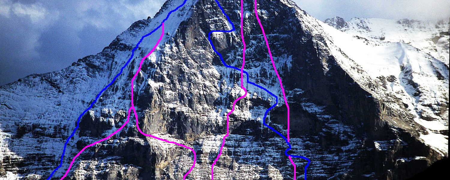 Eiger Nordwand: Routen und John-Harlin-Direttissima