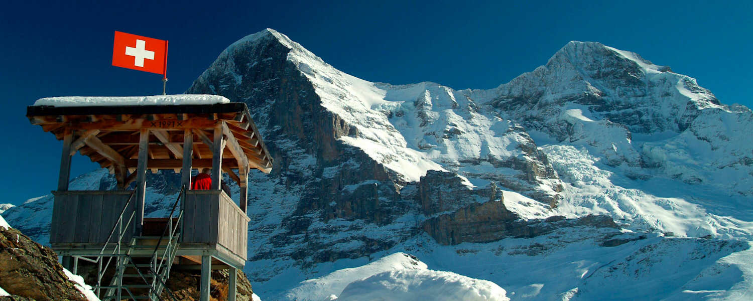Berner Alpen: Blick auf den Eiger von der Kleinen Scheidegg