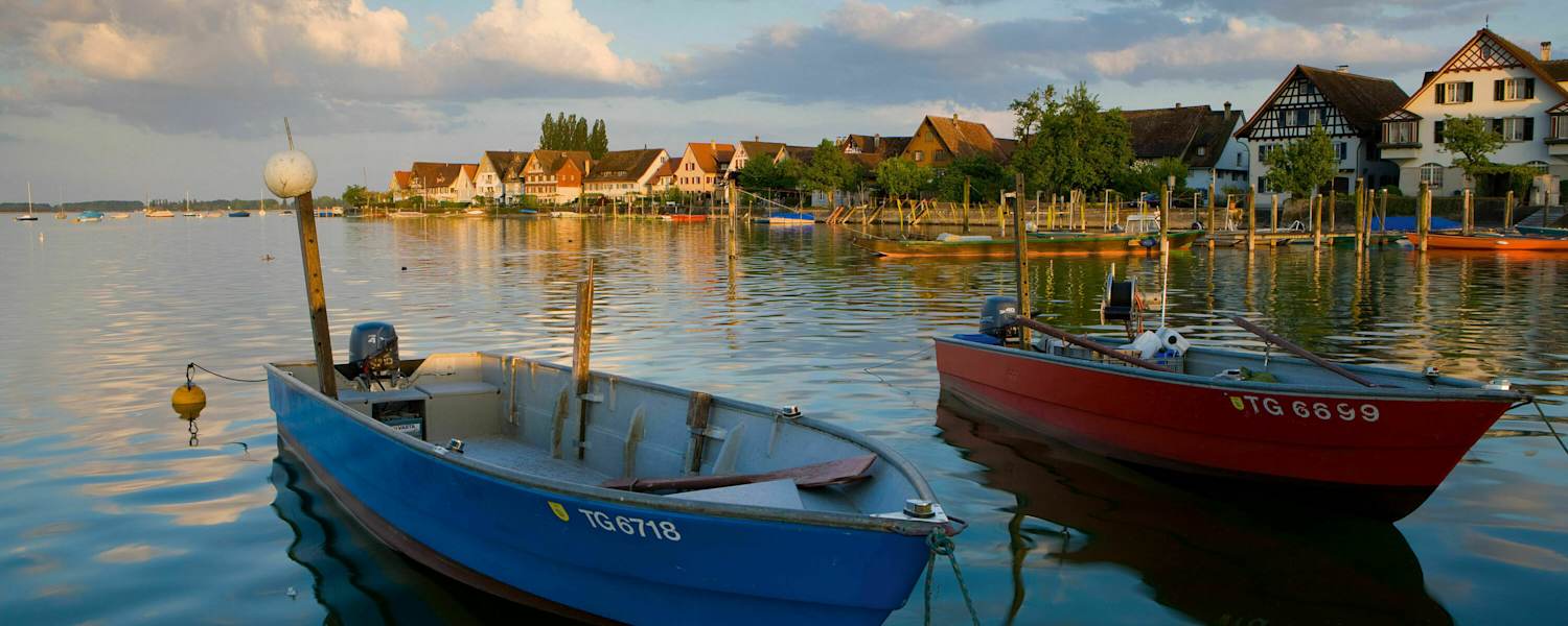 Hafen von Ermatingen: ViaRhenana – von Kreuzlingen nach Steckborn im Kanton Thurgau